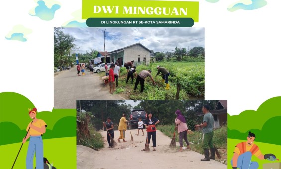 Gotong Royong Rutin Mingguan RT Kelurahan Gunung Panjang